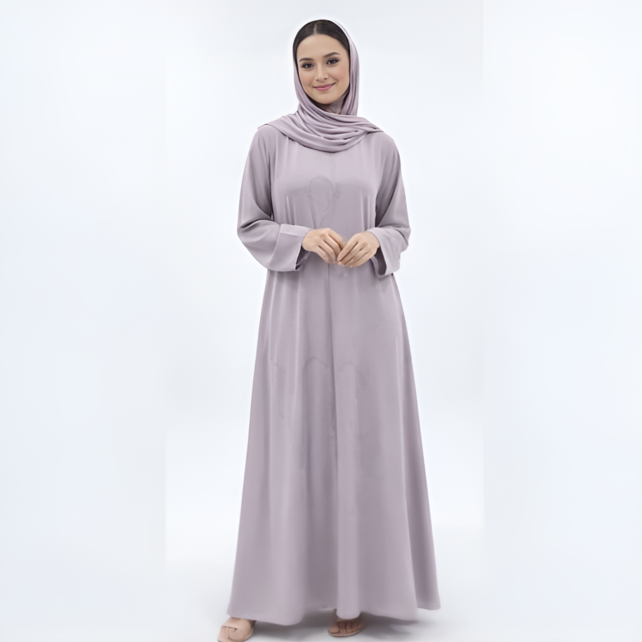 Abaya Lilas Poudré + Voile