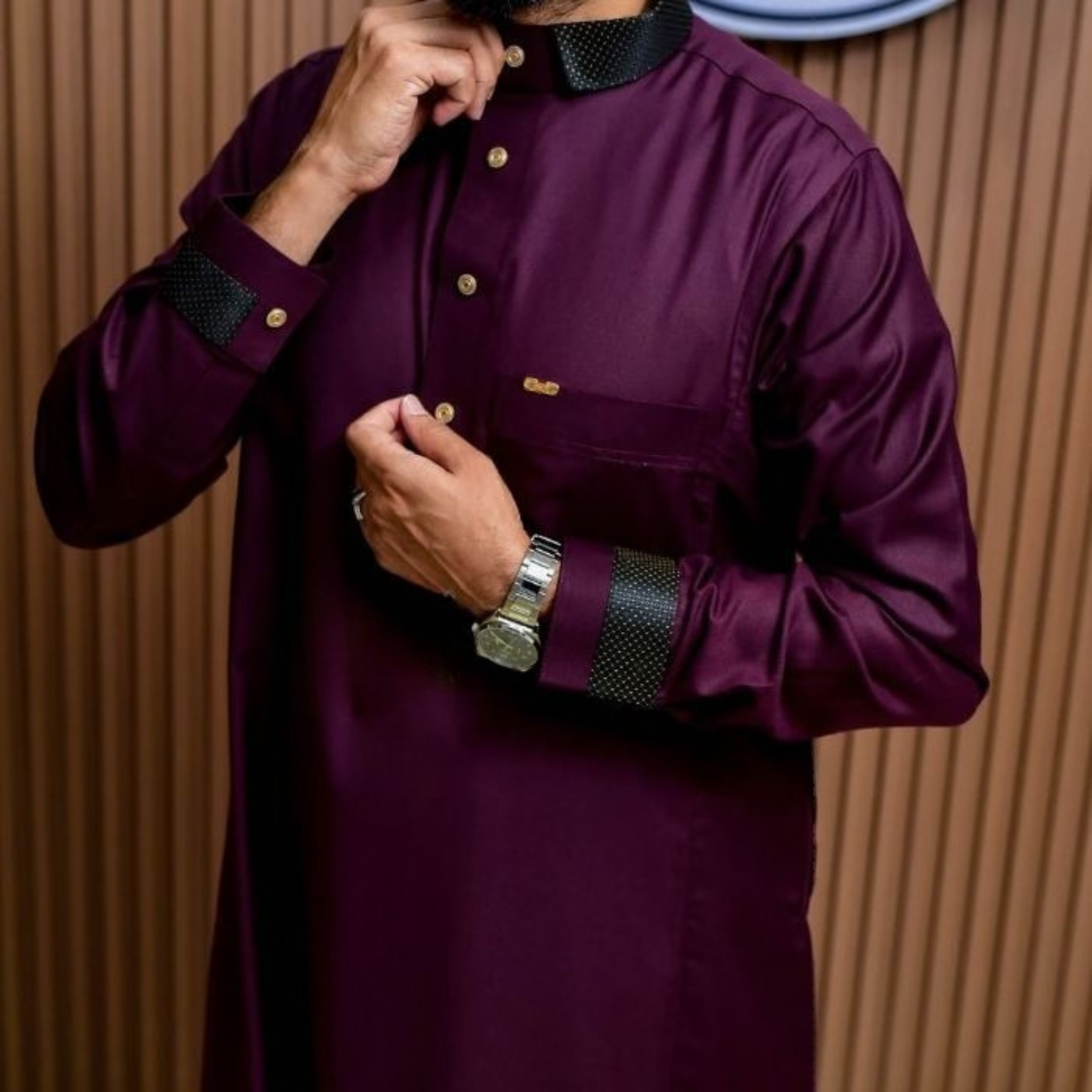 Qamis Dubai Édition Col Noir