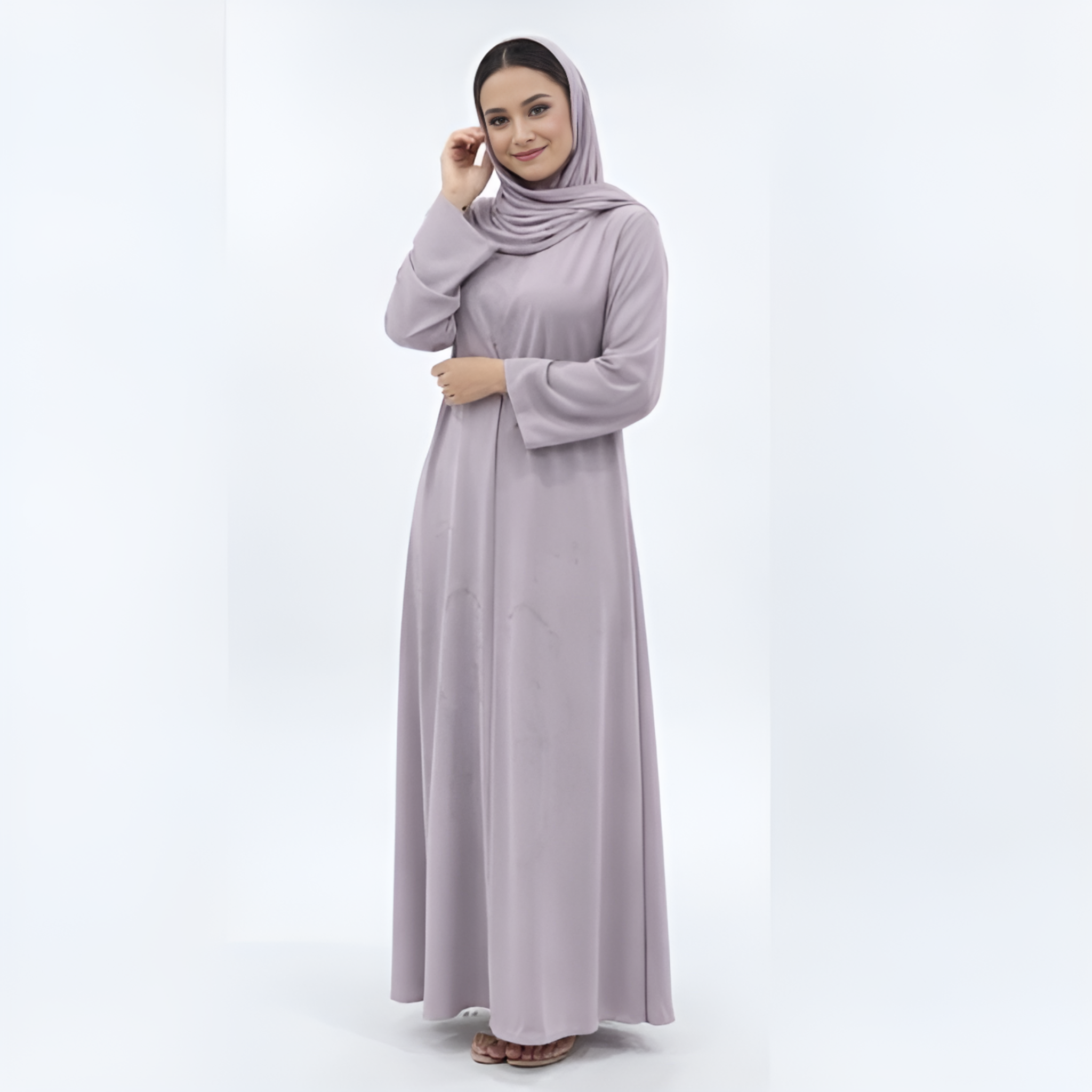 Abaya Lilas Poudré + Voile