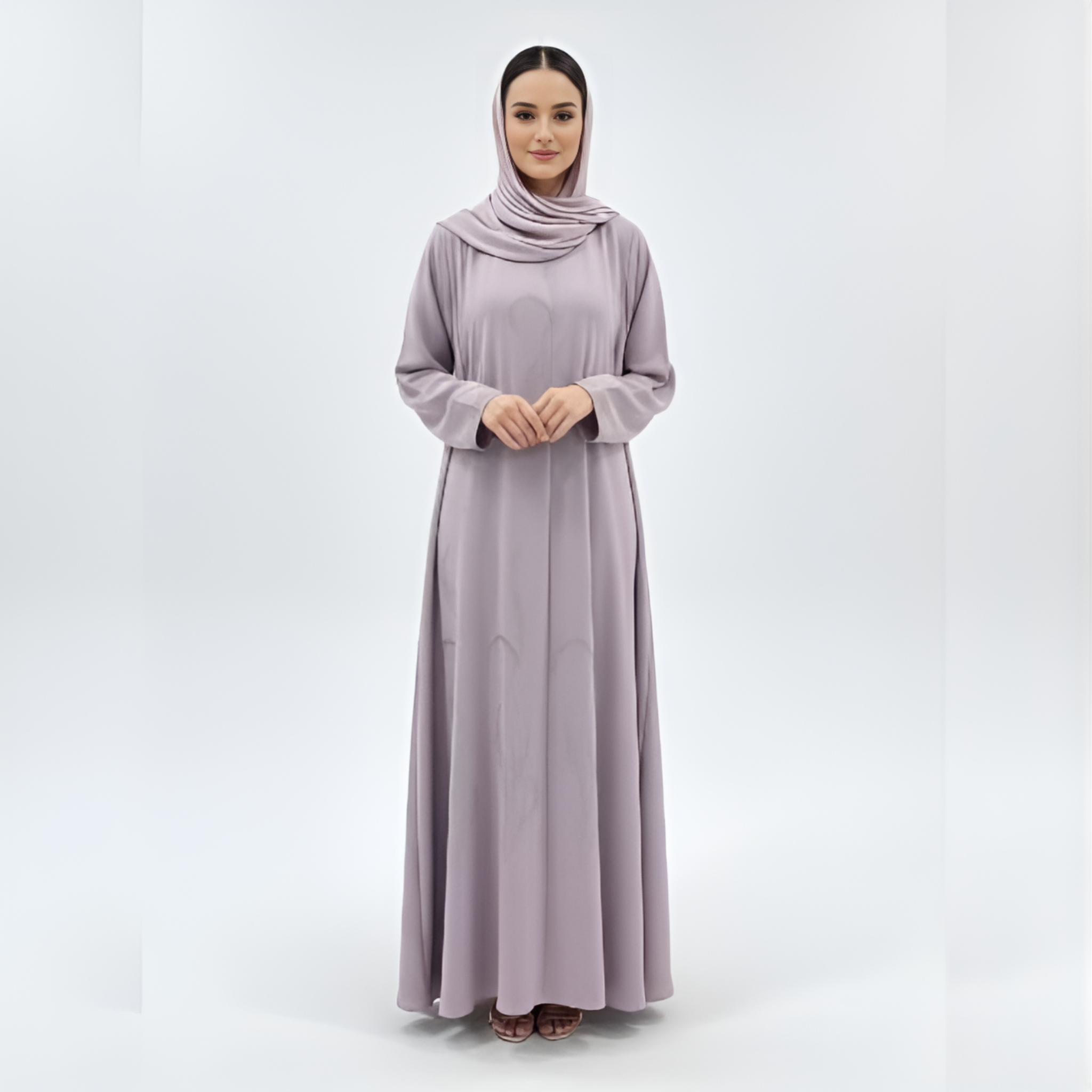 Abaya Lilas Poudré + Voile