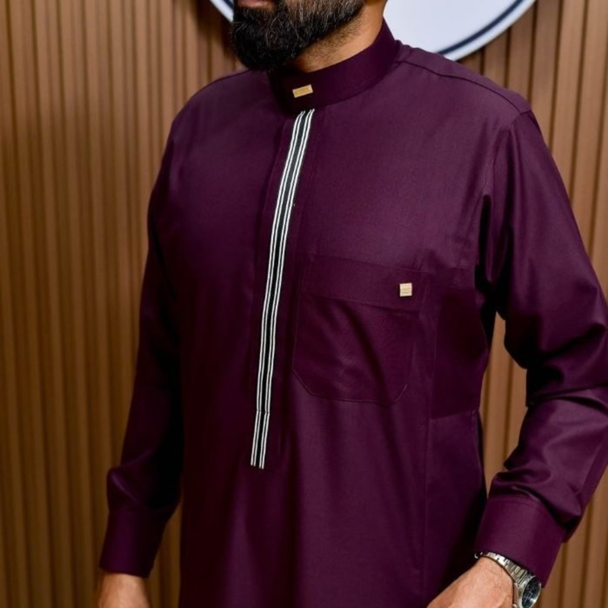 Qamis Couleur Bordeaux Royal